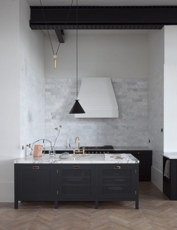 gray kitchen on apartment 34