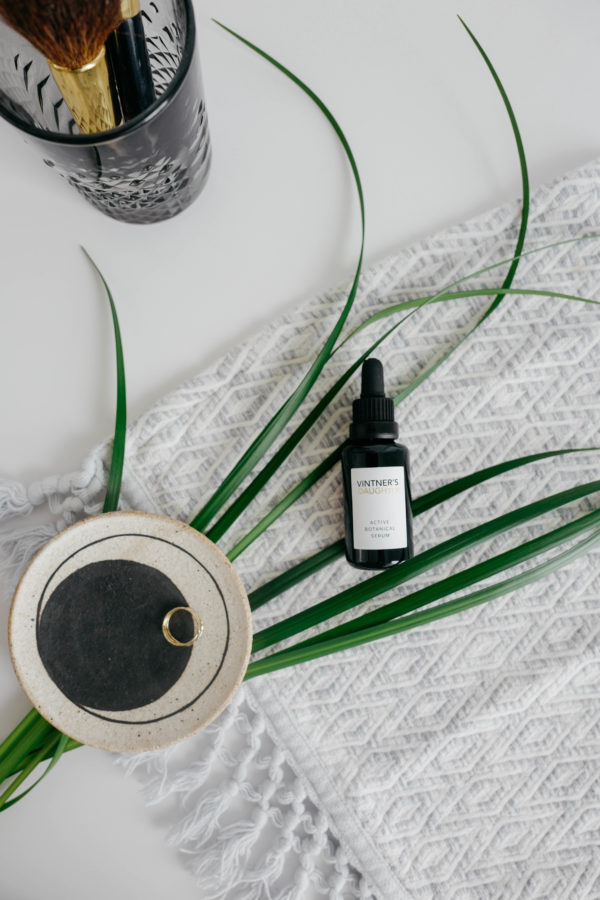 Lifestyle blogger Erin Hiemstra of Apartment 34 sharing her review of Vintner's Daughter Face oil